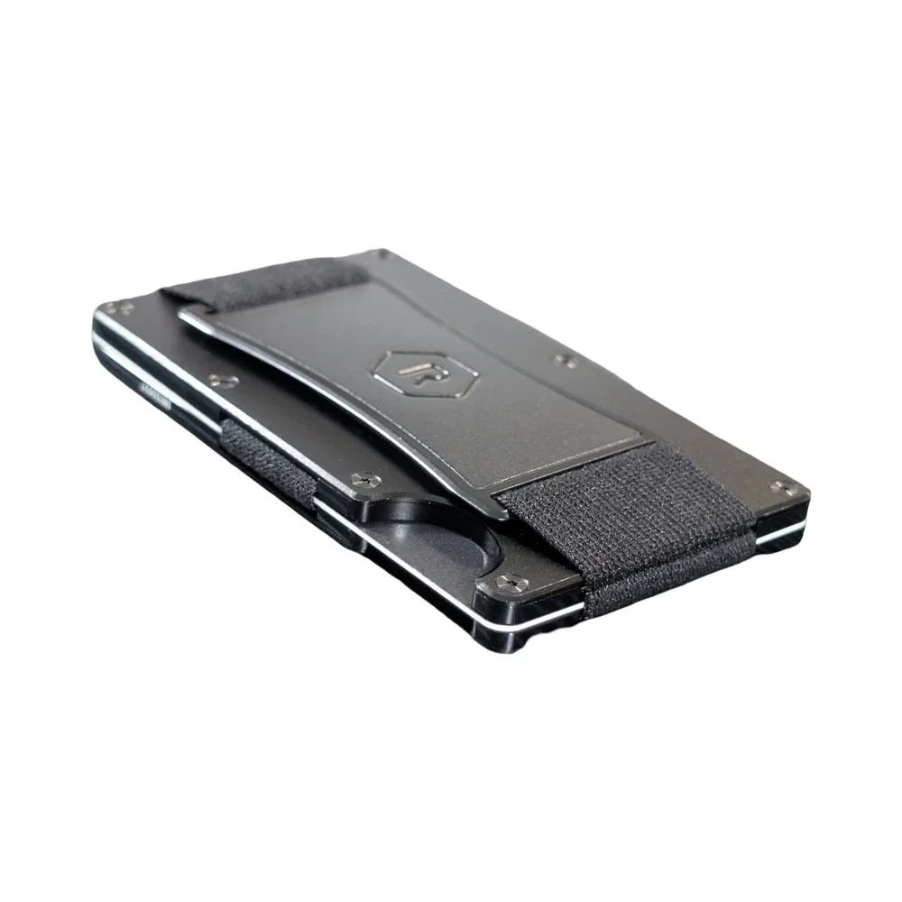 Qq2O The Ridge Wallet 2.0 - Aluminum With Cash Strap - Royal Black Model A0449